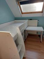 Halfhoogslaper met bureau en kastjes, Ophalen, Eenpersoons, 210 cm, Minder dan 160 cm