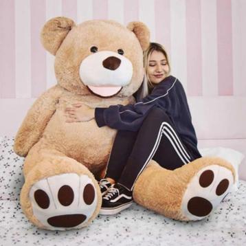 Grote XL Teddybeer Mikamax licht bruin 160 cm hoog. beschikbaar voor biedingen