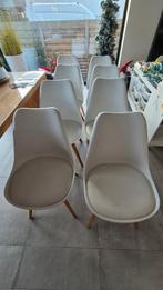 10 witte stoelen, Huis en Inrichting, Stoelen, Ophalen, Gebruikt, Wit, Hout