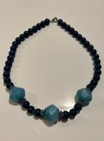 Blauwe ketting met kralen, Handtassen en Accessoires, Kettingen, Ophalen of Verzenden, Nieuw, Blauw, Kunststof