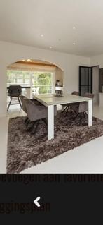 Mooie eettafel met glazen blad, Huis en Inrichting, Tafels | Eettafels, Ophalen, Zo goed als nieuw, Rechthoekig