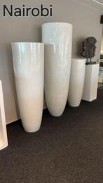 3 grote NIEUWE vazen. 1m20 - 1m50 - 1m80 - 275€ voor alle 3, Huis en Inrichting, Ophalen, Kunststof, Wit, Nieuw