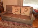 Lederen salon bruin grijs 3 zit en 2x 1zit, Huis en Inrichting, Ophalen