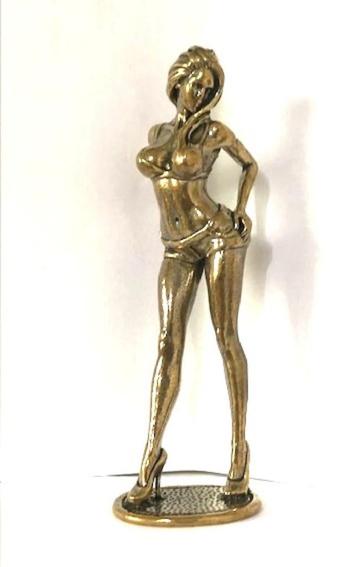 Erotisch Bronzen Pin-Up meisje Vintage beschikbaar voor biedingen