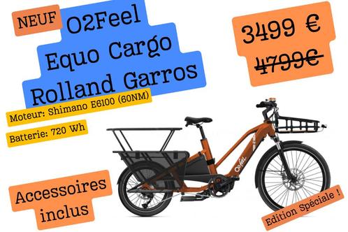 O2Feel Equo Cargo (Rolland Garros-editie), Fietsen en Brommers, Fietsen | Bakfietsen, Nieuw, Overige merken, 2 kinderen, Elektrisch