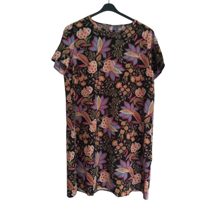 Luchtige zomer jurk multicolor L, Kleding | Dames, Jurken, Nieuw, Maat 42/44 (L), Zwart, Boven de knie, Verzenden