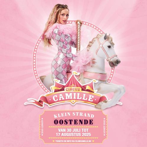 5 x tickets CIRCUS CAMILLE Zondag 03/08/25 !! TOPPLAATSEN !!, Tickets en Kaartjes, Concerten | Pop, Drie personen of meer, Augustus
