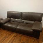 Set van 2 zwarte leren banken - Zeer goede staat, Ophalen, Leer