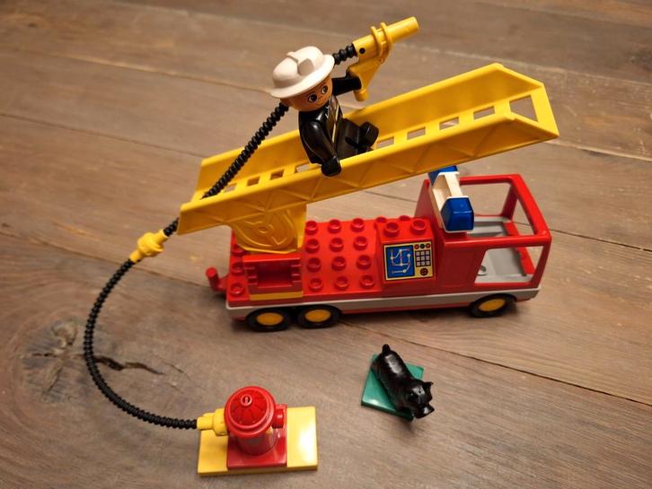Vintage LEGO Duplo 2691 Brandweer Brandweerwagen Compleet, Kinderen en Baby's, Speelgoed | Duplo en Lego, Zo goed als nieuw, Duplo