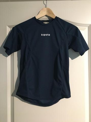 Donkerblauwe sport T-shirt Kipsta 10 jaar, maat 140.