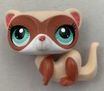Littlest Pet Shop 3169 Ferret Tan Brown Aqua Blue Eyes Wease, Gebruikt, Ophalen of Verzenden