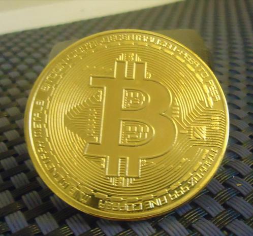 Munt Bitcoin goud verguld metaal✨😎💑🤑🎁🤗👌, Postzegels en Munten, Penningen en Medailles, Goud, Ophalen of Verzenden