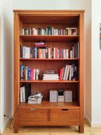 Massief Houten Boekenkast met Lades, Ophalen, Gebruikt, 100 tot 150 cm, Met lade(s)