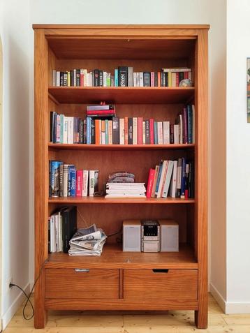 Massief Houten Boekenkast met Lades beschikbaar voor biedingen