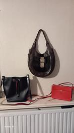 Sac en bandoulière en cuir - Bon état, Ophalen, Gebruikt, Zwart, Leer