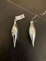 12 vintage glazen kerstballen pegels zilver, Enlèvement, Comme neuf