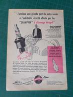 Enzo Ferrari - bougies champion - publicité papier - 1952, Ophalen of Verzenden, Gebruikt, Overige typen