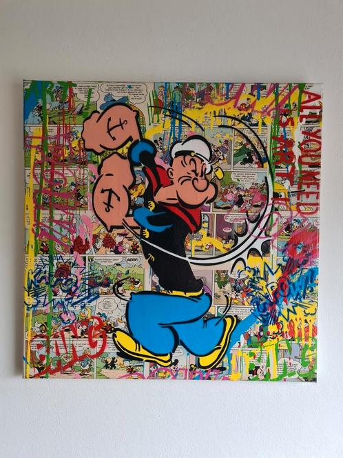 Pop art, art, décoration murale, Koen Betjes, popeye, Antiquités & Art, Art | Peinture | Moderne, Enlèvement ou Envoi