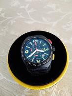 Luxe horloges - ZWART AVIO Chrono Big, Overige merken, Overige materialen, Leer, Polshorloge