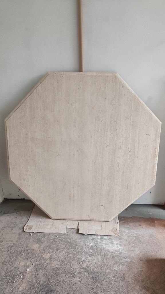 Travertin marmeren eetkamer tafel, Maison & Meubles, Tables | Tables à manger, Utilisé, Enlèvement