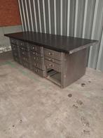 Plan de travail inox – plateau granit – 252×85 × 86cm, Enlèvement ou Envoi, Utilisé, Noir