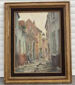 huile sur panneau ruelle signe louis clesse, Antiek en Kunst, Ophalen of Verzenden
