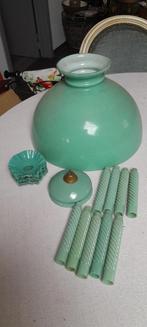 Groene opalinen kap voor Lampe Belge, Antiek en Kunst, Ophalen