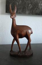 Gesneden houten antilopenfiguur 26 cm x 13 cm x 6 cm, Antiek en Kunst, Kunst | Beelden en Houtsnijwerken, Ophalen