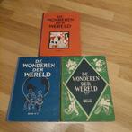 3 oude plakboeken met prenten "De wonderen der wereld ", Verzamelen, Gebruikt, Ophalen of Verzenden