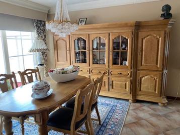 Eiken eetkamer, Enlèvement, Comme neuf, Antiek, 4 à 6 chaises