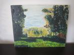 mooi schilderijtje doek landschap M. Maeterlinck, Antiek en Kunst, Ophalen of Verzenden
