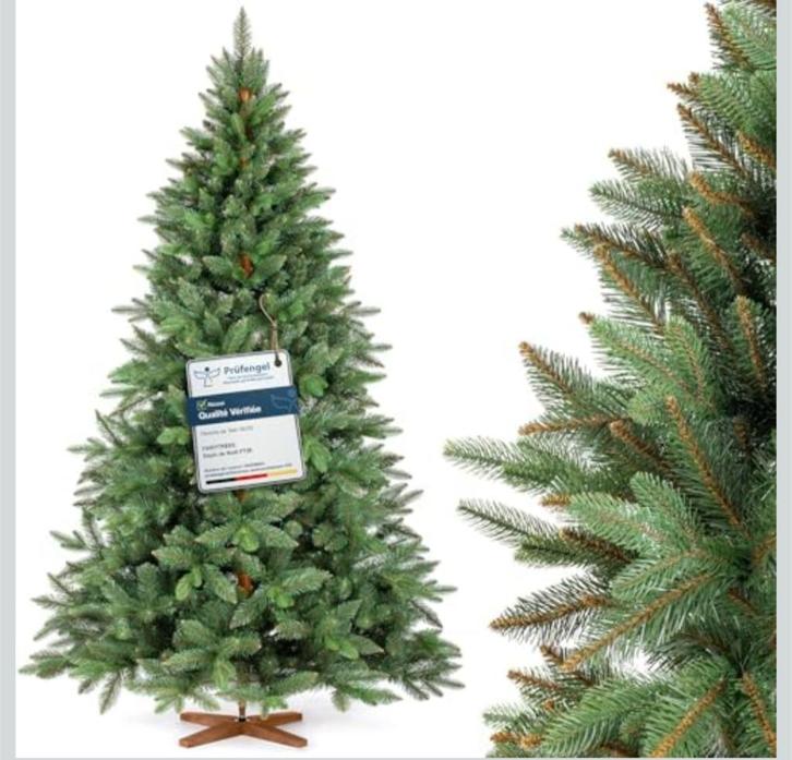 Sapin de Noël artificiel Fairytrees 220cm, Hobby en Vrije tijd, Feestartikelen, Nieuw, Versiering, Ophalen