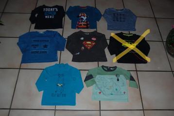 Set van 7 T-shirts voor babyjongens met lange mouwen T80cm o