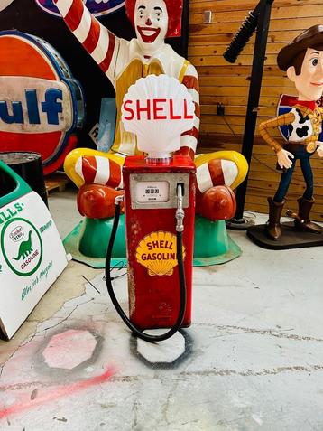 pompe à essence shell patine d'origine
