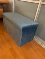 Banc de rangement en velours bleu pétrole, Enlèvement ou Envoi, Comme neuf