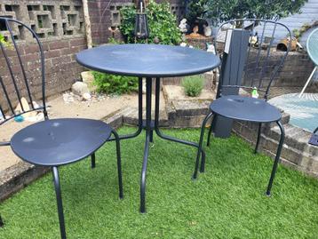 Vintage bistro set, antraciet beschikbaar voor biedingen