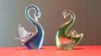 Paar vintage zwanen van Murano glas, Antiek en Kunst, Ophalen of Verzenden
