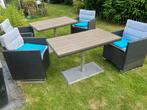 2x tuinset: lounge stoelen + tafel, Ophalen, Gebruikt, 4 zitplaatsen, Tuinset
