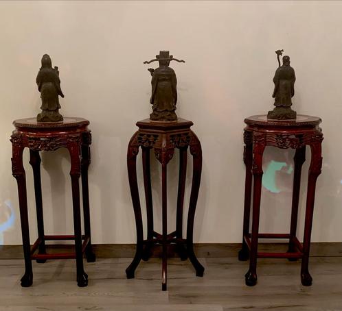MAGNIFICENT ANTIQUE FU LU SHOU SET IN VERY ANCIEN BRONZE, Antiek en Kunst, Antiek | Email, Ophalen