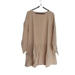 100% katoenen jurk beige L/40, Kleding | Dames, Jurken, Verzenden, Beige, Maat 42/44 (L), Zo goed als nieuw