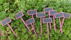 marque plante x 10 - jardin - fleurs - bois - ardoise -, Enlèvement, Utilisé
