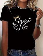 Sweet 16 T-shirt maat Small 36 of 38 Nieuw, Overige typen, Zwart, Nieuw, Ophalen of Verzenden