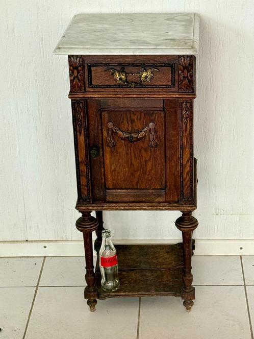 Antiek Nachtkastje met Marmeren Blad, Antiek en Kunst, Antiek | Meubels | Kasten, Ophalen