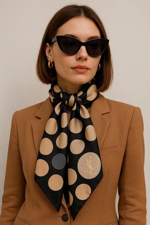 Yves Saint Laurent (YSL) vintage zijde sjaal, Kleding | Dames, Mutsen, Sjaals en Handschoenen, Zo goed als nieuw, Sjaal, Ophalen of Verzenden