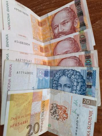 Bankbiljetten Kroatië en Slovenië