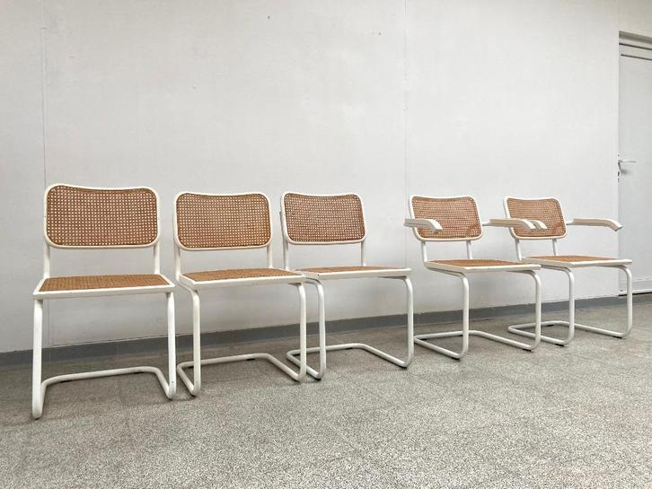 Set van 5 vintage Marcel Breuer cesca stoelen, Huis en Inrichting, Stoelen, Gebruikt, Vijf, Zes of meer stoelen, Hout, Metaal