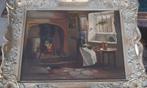 Olieverf schilderij mooi ingekaderd, Antiek en Kunst, Kunst | Schilderijen | Klassiek, Ophalen of Verzenden