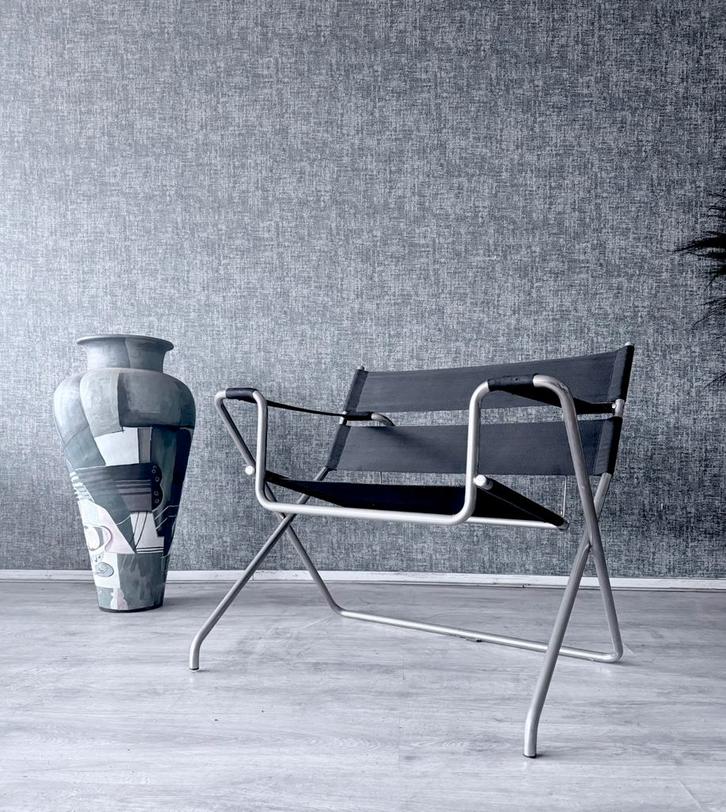 Vintage Tecta D4 Chair by Marcel Breuer, Original Eisengarn, Huis en Inrichting, Stoelen, Gebruikt, Stof, Blauw, Ophalen