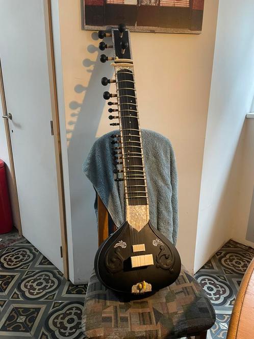 Sitar Nataraj Vilayat Khan zwart, Muziek en Instrumenten, Snaarinstrumenten | Overige, Ophalen of Verzenden