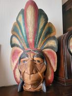 houten indianen hoofd, Antiek en Kunst, Ophalen of Verzenden